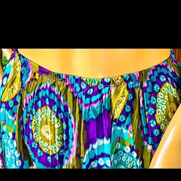⭐️HP⭐️RUBY RD▪️Colorful Geometric Circles Flowing Boho Overlay Maxi Skirt - Picture 3 of 5